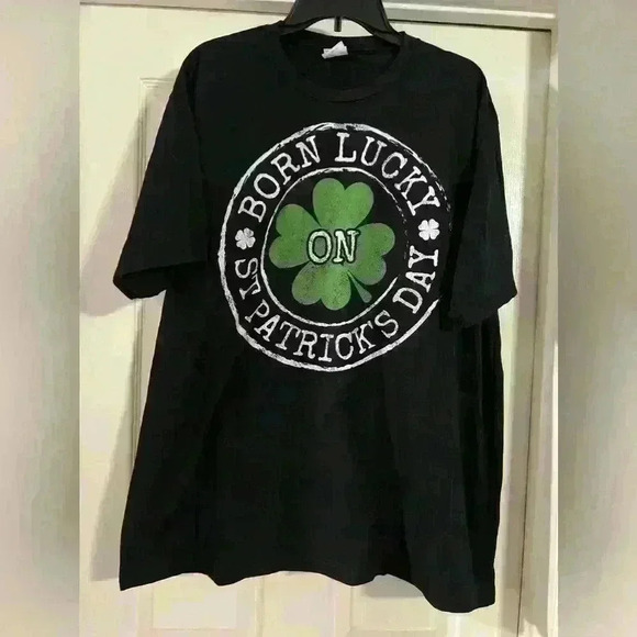 Men’s port & Company size 2X Born luck St. Patrick’s t-shirt, NWOT - Picture 1 of 5